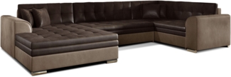 Eltap Damario Ecksofa (Monolith 29, Monolith 09) Seite links, Dunkelbraun, 189 x 78 x 338 cm