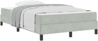 vidaXL Boxspringbett mit Matratze Hellgrau 120 x 220 cm Stoff 3398785