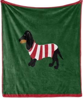 Wohndecke Gemütlicher Plüsch für den Innen- und Außenbereich, Abakuhaus, Dackel Canine Cartoon-Hund