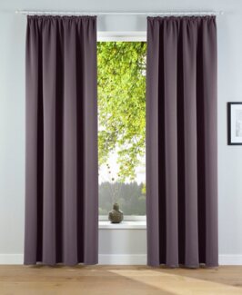 my home Verdunkelungsvorhang Solana, Gardinen mit Kräuselband, Vorhänge, Wohnzimmer, modern, (2 St), Kräuselband, verdunkelnd, 2er-Set Verdunklungsvorhang mit Thermofunkltion, Bestseller, einfarbig