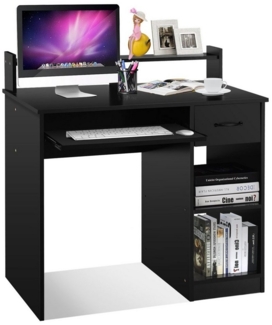 COSTWAY Computertisch mit Ablage, Schreibtisch PC-Tisch Computerschreibtisch