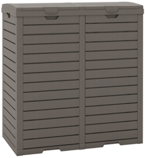 COSTWAY Mülltonnenbox, Mülleimer mit Doppeldeckel, 235 L, mit Auffangschale & Griff