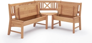 Eckbank Deborah aus Massivholz 224 x 135 x 87 Küchenbank massiv Buche lackiert/Dunkelbraun 12147-224135-braun