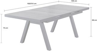 LC Garden Gartentisch 160/210x100cm Aluminium
