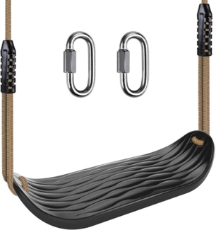SELEWARE Garden Games Schaukelsitz Verstellbares Seil Karabiner Schwarz