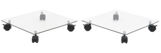 vidaXL Pflanzenständer mit Rollen 2 Stück Hartglas 35x35 cm Quadrat 245690