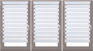 3 x Doppelrollo Klemmfix Weiß 80x150 cm