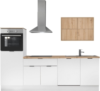 KOCHSTATION Küchenzeile KS-Georgia, mit 38mm starker Arbeitsplatte, Breite 260 cm, wahlweise mit E-Geräten und Kühlschrank