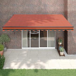 vidaXL Markise Einziehbar Orange und Braun 4,5x3 m Stoff und Aluminium