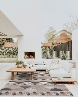 Mazovia Designteppich Ethnisch, Geometrisch Terrasse, 80 x 150 cm, Wasserdicht