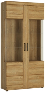 Vitrine Coswig / Cortina , Holzwerkstoff , Holzfarben , 93 x 195 x 37 cm