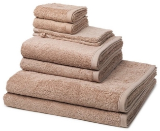 Ross Vita 8 tlg. Frottier-Set - 2 X Handtuch (50 X 100cm), 2 X Duschtuch (70 X 140cm), 2 X Gästetuch (30 X 50cm), 2 X Waschhandschuh (16 X 22cm) - 520 g/m2 - Cappuccino