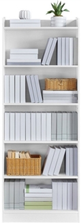 Yaheetech Bücherregal 180 cm H Standregal, 1-tlg, Schmales Regal Bücherschrank mit 6 Ebenen, 1 verstellbarer Regalboden