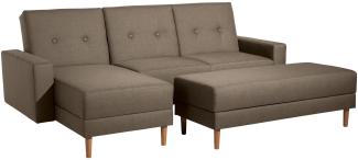 Schlafsofa Kaula Bezug Flachgewebe Erle natur / sahara 23024