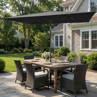 SONGMICS Sonnenschirm 190 x 120 cm, UPF 50+ Sonnenschutz für Garten Terrasse Strand, knickbar, ohne Ständer, grau