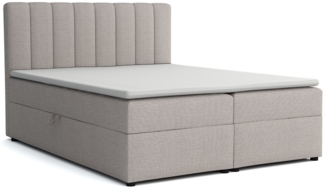 Deine Möbel 24 Boxspringbett RICK Polsterbett Boxbett Komplettbett Bonellfederkernmatratzen H3 (Taschenfederkernmatratzen 7 Zonen H4 optional Grau Hellgrau Schwarz Anthrazit Beige Samt Velour, 3-St, Polsterbett Ehebett Bett mit Topper und Bettkästen, M...