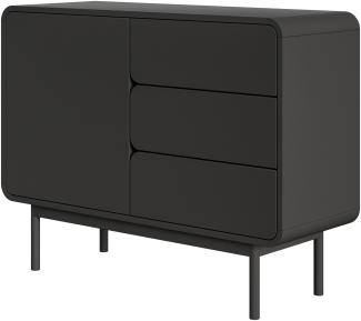 Selsey 'Oro' Sideboard mit 3 Schubladen, schwarz, ca. 82 x 104 x 40 cm