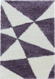 Hochflor Teppich Tarra rechteckig - 120x170 cm - Lila
