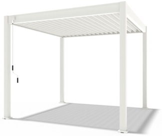 PergoLine bioklimatische Pergola 3x3 m | Aluminium Lamellendach in Weiß