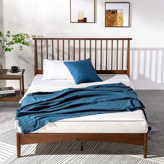 ZINUS Holzbett Linda Mid-Century (Packung, 1-tlg, Bett 180x200 cm), mit Kopfteil, inklusive Lattenrost aus Holz, Mid-Century Look