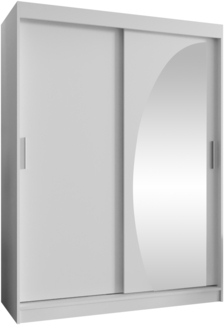 Kleiderschrank Waluri 150 cm (Farbe: Weiß, mit zwei Schubladen)
