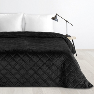 Design91 Tagesdecke Steppdecke LUIZ8 aus Samt Weicher Bett- und Sofaüberwurf, Elegante Bettdecke aus weichem Velours mit Rautenmuster