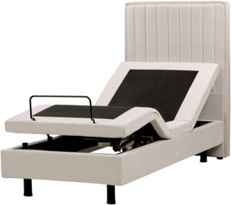 Bett verstellbar DUKE II 80 x 200 cm Stoff Helles Beige