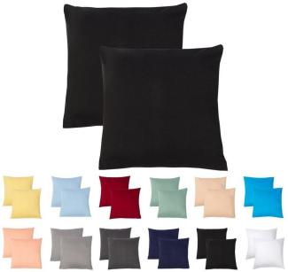 Livessa 2er Set Kissenbezug 40x40 aus%100 Baumwolle Jersey Stoff - Verdeckter Reißverschluss, Kopfkissenbezug 40x40 cm, Kissenhülle, Ultra weich und atmungsaktiv, Oeko-Tex Zertifiziert