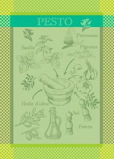 Garnier-Thiebaut Geschirrtuch Pesto Verde 56x78 Cm 100% Gekämmte Baumwolle