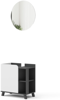 Badmöbel-Set Karen Anthrazit/Weiß 2 Teile Vicco