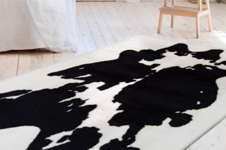 Bruno Banani Hochflor-Teppich Makayla, rechteckig, Höhe: 30 mm, Kuhfell-Muster, Kunstfell, weicher Flor