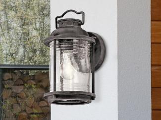 Außenleuchte, Wandlampe, Stahl Glas, Verwittertes Zink