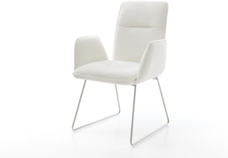 Esszimmerstuhl Vinja-Flex Bouclé Soft Beige Kufengestell Edelstahl