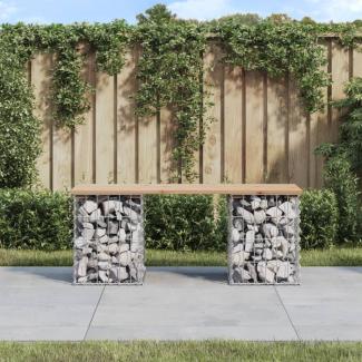 vidaXL Gartenbank aus Gabionen 103x31x42 cm Massivholz Kiefer 834329