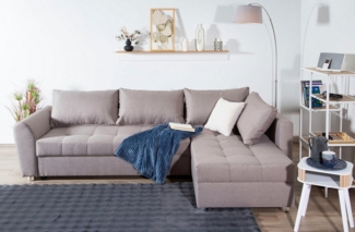 COLLECTION AB Ecksofa, Ecksofa,Bettfunktion,Bettkasten,Bonnelfederkern, Rückenkissen