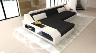 Sofa Dreams Ecksofa Stoff Couch Sofa Arezzo L Form Couch Stoffsofa, mit LED, wahlweise mit Bettfunktion als Schlafsofa, Designersofa