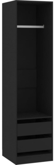 vidaXL Kleiderschrank mit Schubladen Schwarz 50x50x200cm Holzwerkstoff 800613