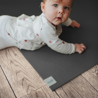 SanoSoft Krabbelunterlage 80x240 cm, Grau, PVC-Schaum, 4,5 mm Dicke