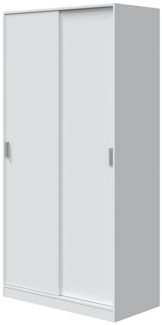 Schwebetürenschrank >MAX< in Weiß - 100x200x50 (BxHxT)