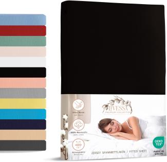 Livessa Spannbettlaken 70x140 aus Baumwolle Single-Jersey Stoff 140 g/m², Spannbetttuch/Bettlaken mit 30cm Matratzenhöhe, Ultra weich und atmungsaktiv