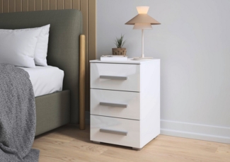 rauch Nachtkommode Nachttisch Nachtkonsole Nachtschrank KOLUNA mit Hochglanzfront (Breite 40 cm), mit 3 geräumigen Schubladen für viel Stauraum MADE IN GERMANY