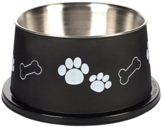 Flamingo Futternapf Futter- und Trinknapf Kena schwarz/silber/weiß