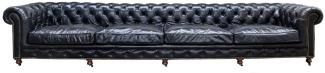 Casa Padrino Luxus 6er Sofa Schwarz 410x120 x H. 77 cm