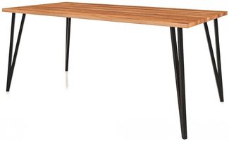 Esstisch Rolo aus Kernbuche massiv 100x140x76 cm mit schwarzen Metallbeinen