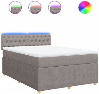 vidaXL Boxspringbett mit Matratze Taupe 160x200 cm Stoff 3289818