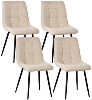HOMAVO Esszimmerstuhl YZ6 STUHL-SET 4 Stück in Kunstleder und Stoff-gepolstert, modern (4er-Set), Modernes Design, EN12520 geprüft, für Esszimmer/Arbeitszimmer geeignet