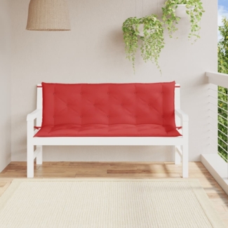 vidaXL Gartenbank-Auflagen 2 Stk. Rot 150x50x7 cm Oxford-Gewebe 361703