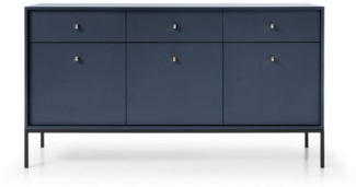 MOEBLO Kommode Melody III (Wohnzimmer, Esszimmer, Flur & Diele, Moderne Kommode Sideboard Schrank Highboard Goldene Türgriffe), (BxHxT): 154 x 39 x 83 cm