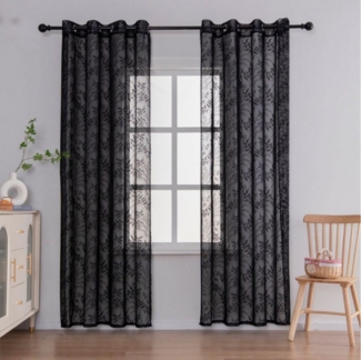 BYSURE Gardine, (2 St), Durchscheinende Tüllvorhänge