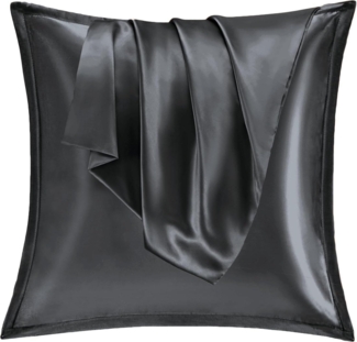 Satin Kissenbezug 80x80 2er Set Seidenkissenbezug Curly Haar Reißverschluss